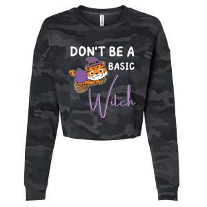 Tiger Halloween Witch Witches Dont Be A Basic Witch Gift Cropped Pullover Crew