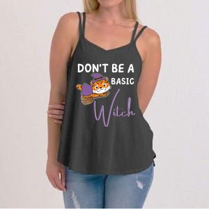 Tiger Halloween Witch Witches Dont Be A Basic Witch Gift Women's Strappy Tank