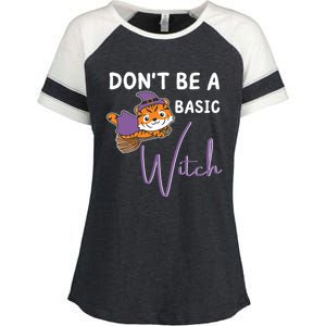 Tiger Halloween Witch Witches Dont Be A Basic Witch Gift Enza Ladies Jersey Colorblock Tee