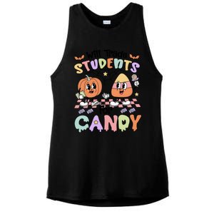 Teacher Halloween Will Trade Students For Candy Retro Ladies PosiCharge Tri-Blend Wicking Tank