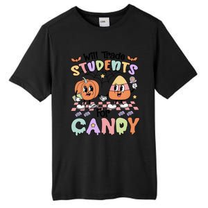 Teacher Halloween Will Trade Students For Candy Retro Tall Fusion ChromaSoft Performance T-Shirt