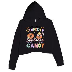 Teacher Halloween Will Trade Students For Candy Retro Crop Fleece Hoodie