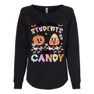 Teacher Halloween Will Trade Students For Candy Retro Womens California Wash Sweatshirt