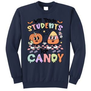 Teacher Halloween Will Trade Students For Candy Retro Sweatshirt