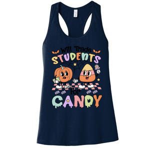 Teacher Halloween Will Trade Students For Candy Retro Women's Racerback Tank