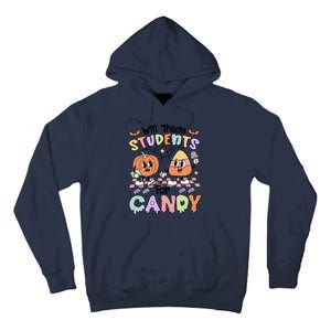 Teacher Halloween Will Trade Students For Candy Retro Tall Hoodie