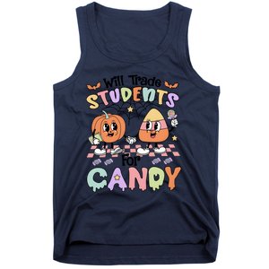 Teacher Halloween Will Trade Students For Candy Retro Tank Top