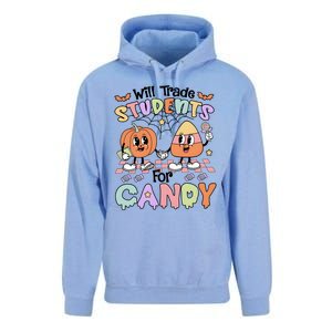 Teacher Halloween Will Trade Students For Candy Retro Unisex Surf Hoodie