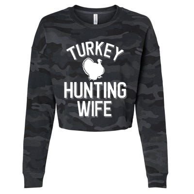 Turkey Hunting Wife Cool Turkey Hunting Family Gift Cropped Pullover Crew