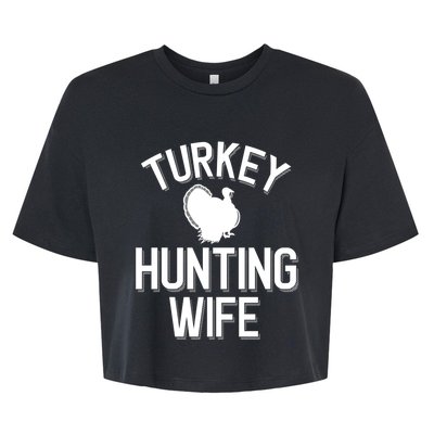 Turkey Hunting Wife Cool Turkey Hunting Family Gift Bella+Canvas Jersey Crop Tee