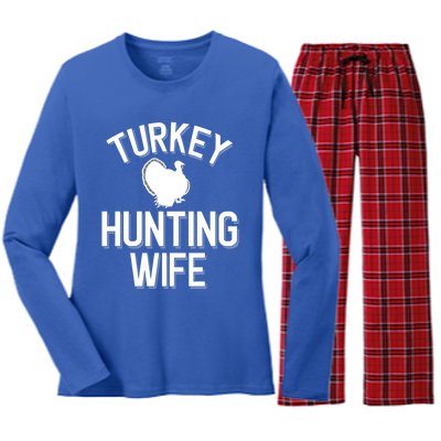 Turkey Hunting Wife Cool Turkey Hunting Family Gift Women's Long Sleeve Flannel Pajama Set 