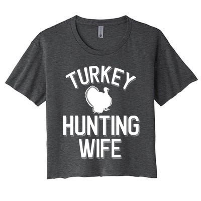 Turkey Hunting Wife Cool Turkey Hunting Family Gift Women's Crop Top Tee