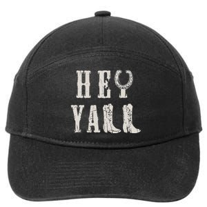 Trendy Hey Yall Horseshoe And Boots Quote 7-Panel Snapback Hat