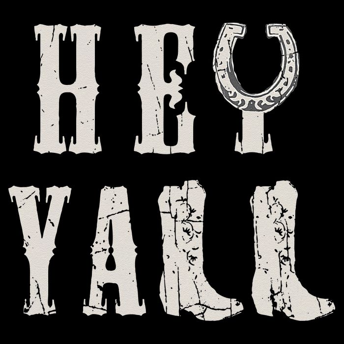 Trendy Hey Y'all Horseshoe And Boots Quote V-Neck T-Shirt