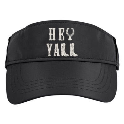 Trendy Hey Y'all Horseshoe And Boots Quote Adult Drive Performance Visor