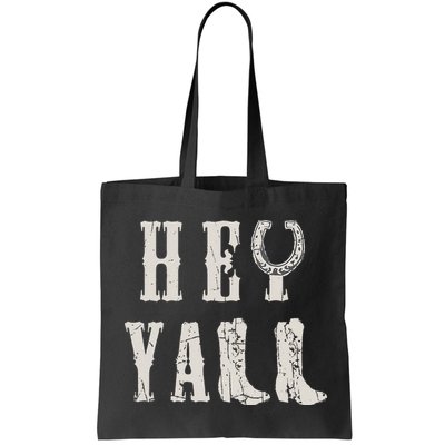 Trendy Hey Y'all Horseshoe And Boots Quote Bag