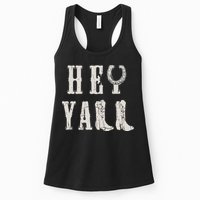 Trendy Hey Y'all Horseshoe And Boots Quote Womens Tank Top