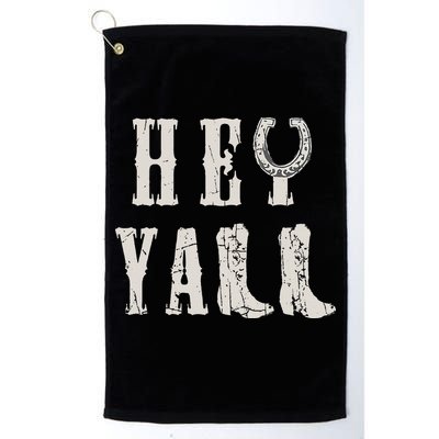 Trendy Hey Y'all Horseshoe And Boots Quote Golf Towel