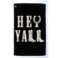 Trendy Hey Y'all Horseshoe And Boots Quote Golf Towel