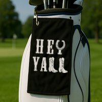 Trendy Hey Y'all Horseshoe And Boots Quote Golf Towel