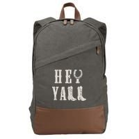 Trendy Hey Y'all Horseshoe And Boots Quote Cotton Canvas Backpack