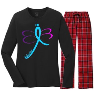 Thyroid Cancer Awareness Women's Long Sleeve Flannel Pajama Set 