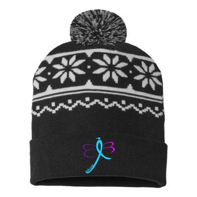 Thyroid Cancer Awareness USA-Made Snowflake Beanie