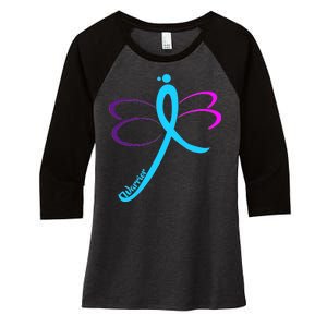 Thyroid Cancer Awareness Women's Tri-Blend 3/4-Sleeve Raglan Shirt