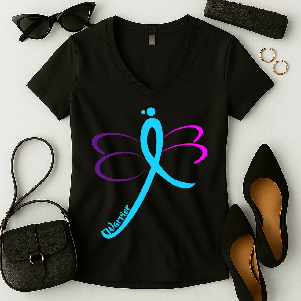 Thyroid Cancer Awareness Women's V-Neck T-Shirt