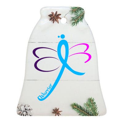 Thyroid Cancer Awareness Ceramic Bell Ornament