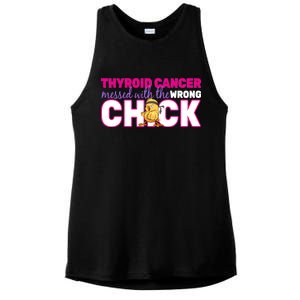 Thyroid Cancer Mess With The Wrong Chick Ladies PosiCharge Tri-Blend Wicking Tank