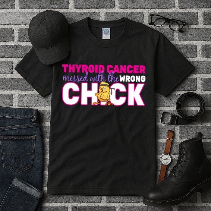 Thyroid Cancer Mess With The Wrong Chick Tall T-Shirt