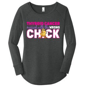 Thyroid Cancer Mess With The Wrong Chick Women's Perfect Tri Tunic Long Sleeve Shirt