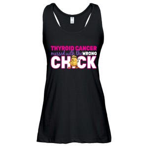 Thyroid Cancer Mess With The Wrong Chick Ladies Essential Flowy Tank