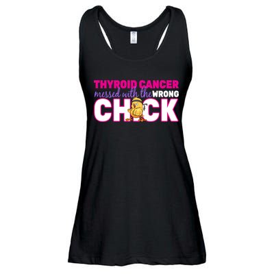 Thyroid Cancer Mess With The Wrong Chick Ladies Essential Flowy Tank