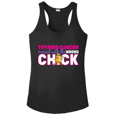 Thyroid Cancer Mess With The Wrong Chick Ladies PosiCharge Competitor Racerback Tank