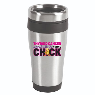 Thyroid Cancer Mess With The Wrong Chick 16oz Travel Tumbler