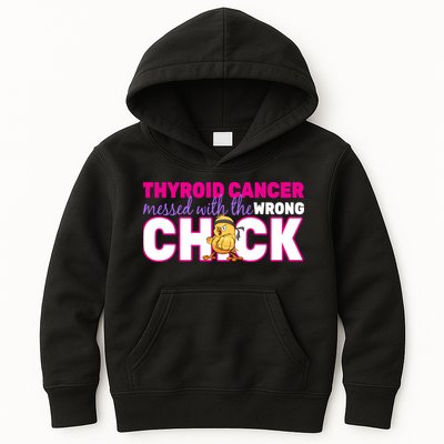 Thyroid Cancer Mess With The Wrong Chick Kids Hoodie