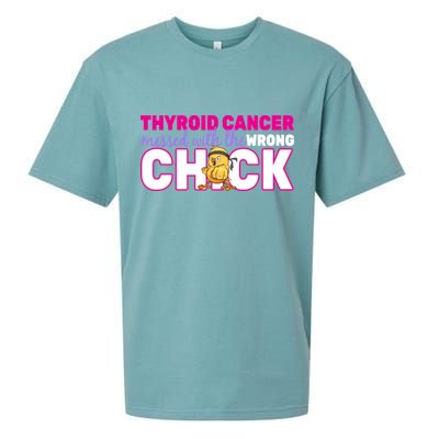 Thyroid Cancer Mess With The Wrong Chick Sueded Cloud Jersey T-Shirt
