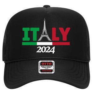 Team Italy 2024 Paris Sport Games High Crown Mesh Back Trucker Hat