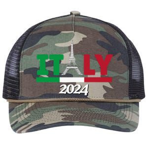 Team Italy 2024 Paris Sport Games Retro Rope Trucker Hat Cap