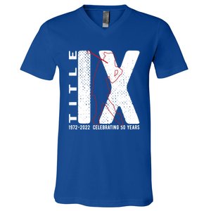 Title Ix 50th Anniversary Us Education Adts Act Golfer Gift V-Neck T-Shirt