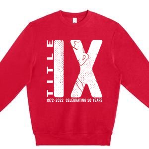 Title Ix 50th Anniversary Us Education Adts Act Golfer Gift Premium Crewneck Sweatshirt