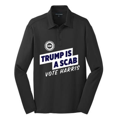 Trump Is A Scab Silk Touch Performance Long Sleeve Polo