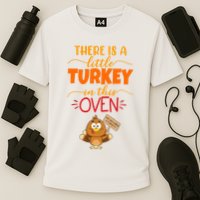 There Is A Little Turkey In This Oven Pregnancy Cooling Performance Crew T-Shirt