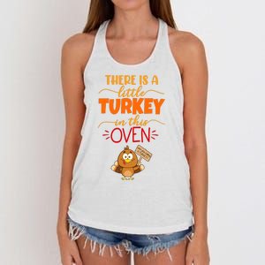 There Is A Little Turkey In This Oven Pregnancy Women's Knotted Racerback Tank