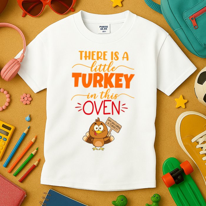 There Is A Little Turkey In This Oven Pregnancy Kids T-Shirt