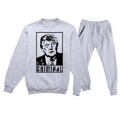 Trump Is A Criminal Anti Trump Impeach The President Premium Crewneck Sweatsuit Set