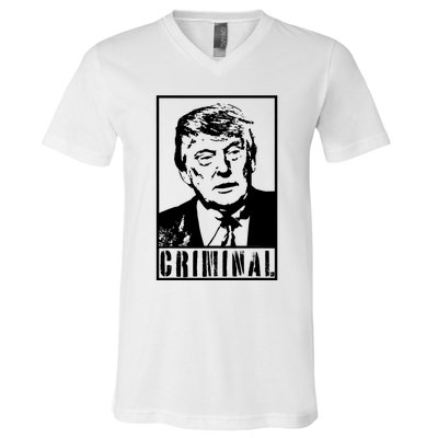 Trump Is A Criminal Anti Trump Impeach The President V-Neck T-Shirt