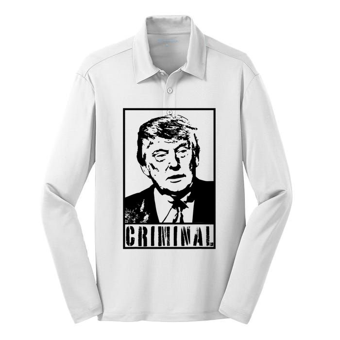 Trump Is A Criminal Anti Trump Impeach The President Silk Touch Performance Long Sleeve Polo